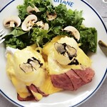 Eggs Benedict with Truffle and Beef Pastrami