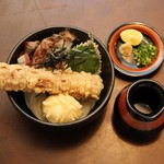 さぬきうどん　上谷製麺屋 - ちく玉天ぶっかけ