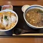 吉祥庵 - カツ丼セット　たぬき蕎麦 1180円