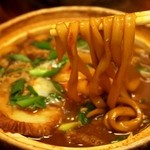 Kishimen Amano - 牡蠣入り 味噌煮込うどん 麺