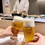 Kanda Sushi Chikamatsu - アサヒ プレミアム生ビール 熟撰