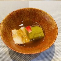 四季彩鉄板くさの - 翡翠茄子と生湯葉の鼈甲餡