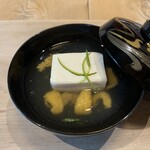 味道広路 - 氷豆腐と余市の雲丹の碗