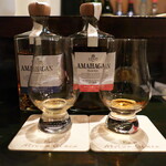 バー アトリウムギンザ - 滋賀・長浜蒸留所「AMAHAGAN」。左はスウェーデンオークの樽で寝かせた変わり種！