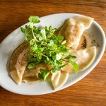 Bistro gyoza with shrimp and watercress