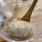 食堂 おがわ - “梨のジェラート”。最近得意技としてジェラートが出ます！本場イタリアでも通じる美味さだと思います！