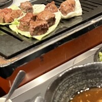 奈良きみや 別邸 柘榴 - キャベツの上に取り分けてくれます笑。
