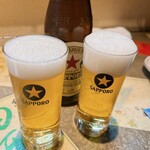 Shuho Tanokan - 瓶ビール（サッポロ赤星）生ビールはありませんが、良し