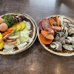 Chinetsu Kankou Rabo Emma - 蒸し上がりの野菜、魚介類