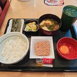 なか卯 - こだわり卵の納豆朝食（ごはん小盛）［340円］