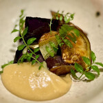 洋食 おがた - 賀茂なす さっと揚げて からし酢みそ