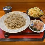 Soba Takeyama - 小海老バラ天と辛味大根おろしぶっかけ