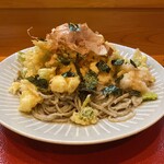 Soba Takeyama - 小海老バラ天と辛味大根おろしぶっかけ