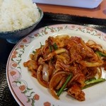 餃子の王将 - 豚キムチ+ライス(大)