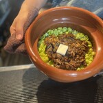 たでの葉 - アカヤマドリタケと新銀杏のご飯