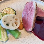 ル・ベルジェ - 鴨のローストと野菜のグリル