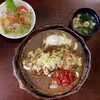 ダイニング　むさし - 料理写真:「オーブン焼きカツカレー(サラダ・味噌汁付き)」@1220＋「大盛り」@100