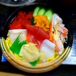 Sakanakaidou - 北海丼、カメラにエフェクトありの写真です