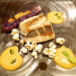 匠 - 鱸の鉄板焼　とうもろこしのソース