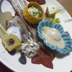 和楽 - しず柚庵焼き・新銀杏松葉・生湯葉・いちじく酒蒸し・生麩田楽他