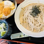 Soba Chaya Tsukechiten - 串カツ丼セット(ざるそば・そば湯付き)