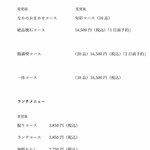 鮨なかの - 改訂メニュー