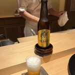 西麻布野口 - 最初はエビスの小瓶で乾杯