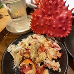 地酒と道産食材 一笑 - 頑張って剥きました！