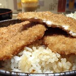 Tonkatsu Masachan - 「かつ丼豚汁セット」のタレかつ丼（食べかけで失礼します）