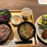 五穀 - カキフライ定食1480円ご飯→五穀米プラス100円　税別