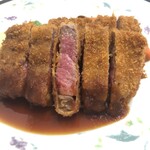 やすだ - 和牛ロースカツ(断面)