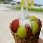 fruits farm KOGO - 料理写真:ぶどうのせソフトクリーム 600円