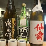 日本酒食堂 吟乃灯 - ・おまかせ三点飲みくらべ（50ml×3）
                                仙禽 クラシック亀ノ尾 純米吟醸（栃木県　せんきん）
                                滝自慢 吟風50 純米吟醸（三重県 滝自慢酒造）
                                繁桝 ヤメコトハジメ 純米（福岡県 高橋商店）