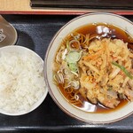 そばよし 日本橋本店 - かきあげそばと半ライス