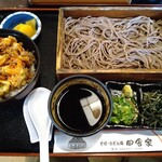 田舎家 - 料理写真:かき揚げ丼+箱そば