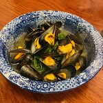 月泉 - ムール貝空芯菜