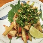 隠れ家Dinning　味杜 - イカとアスパラのガーリックバター