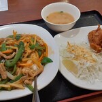 台湾料理 豊源 - 青椒肉絲飯セット