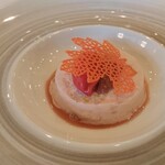 プレスキル - ヨーグルトのブランマンジェと桃のコンポート フランボワーズのソルベ