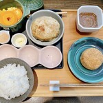 Buranchi Hambagu - 和豚ハンバーグセット　コンビB（シングル・新焼きメンチカツ）（¥1,550）（税込）