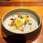 イル ネッビオ - 爽やかなハーブシュリンプとまったりした味わいのアボカドのテリーナ(仏 テリーヌ)にゴルゴンゾーラの刺激とアーモンドの香ばしさを加えた季節に相応しいストゥッツィキーノです(o^^o)