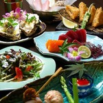 Sousaku Washoku Gantetsu - コース料理の一例。ご宴会はご予算ご希望に応じます。お気軽にご相談下さい。