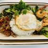 Thai food OKURA - 料理写真:ガパオ&青菜と海老炒め