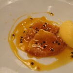 プレスキル - 沖縄うちなーファームのパッションフルーツとクレープのフランベ