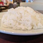 肉バル スノーキー - ライス
            普通盛と大盛の間くらいでと依頼
            肉が従来より少なかったので多少持て余したが
            量感的にはちょうど良い