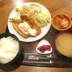 Kissa Kuru - 魚フライ定食（本日は鰯）900円（税込）。