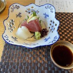 Nihon Ryouri Oomi - 近江牛と根菜しゃぶしゃぶランチ
                        造り 二種盛り合せ