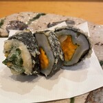 ままごとや - 帆立と生雲丹の包揚げ