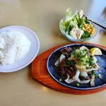 ジョイフル - ねぎだく塩ダレ牛焼肉・洋食サラダセット