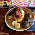 Sanae Shokudou - ●シンハリマオアルマゲドン　1,750円
                      （グリーンカレー、ポークカレー、ドライカレー）
                      ●ご飯大盛り　＋100円
                      
                      ネーミング自体が面白いよねえ～
                      それだけではなく味わいの実力も伴ってる